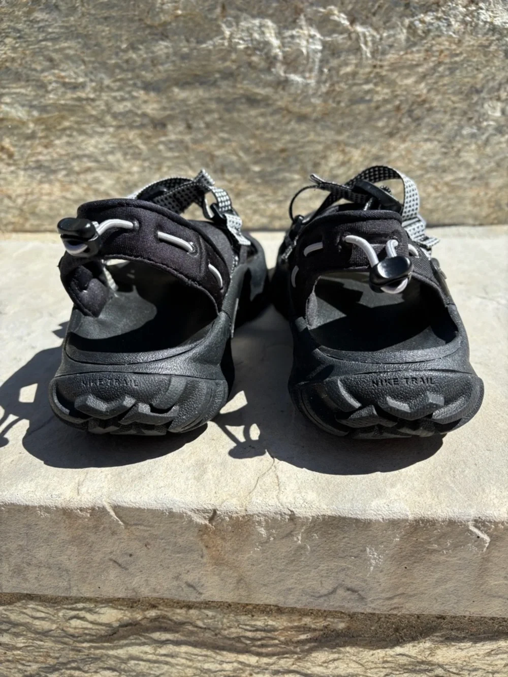 Nike Black Water Sandals with Black and White Straps